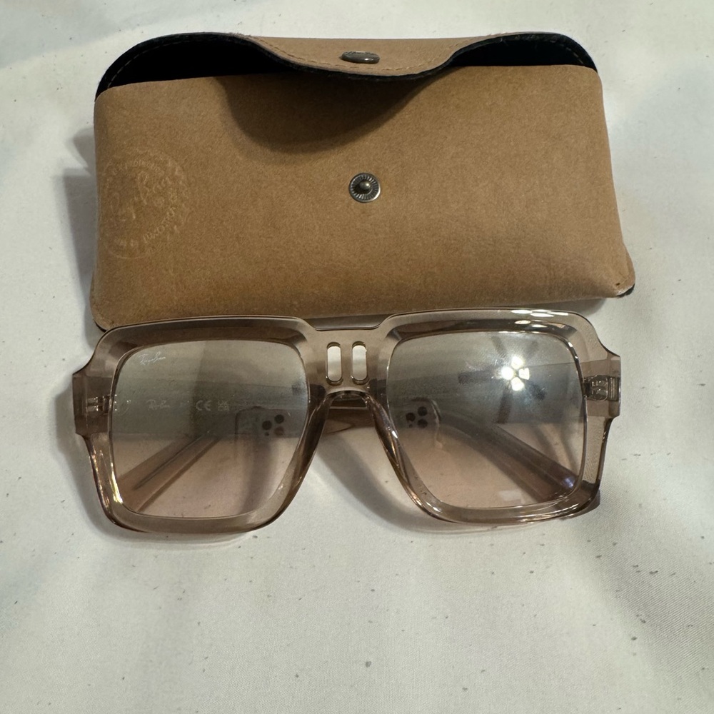 Ray-Ban Translucent Brown Square Sunglasses